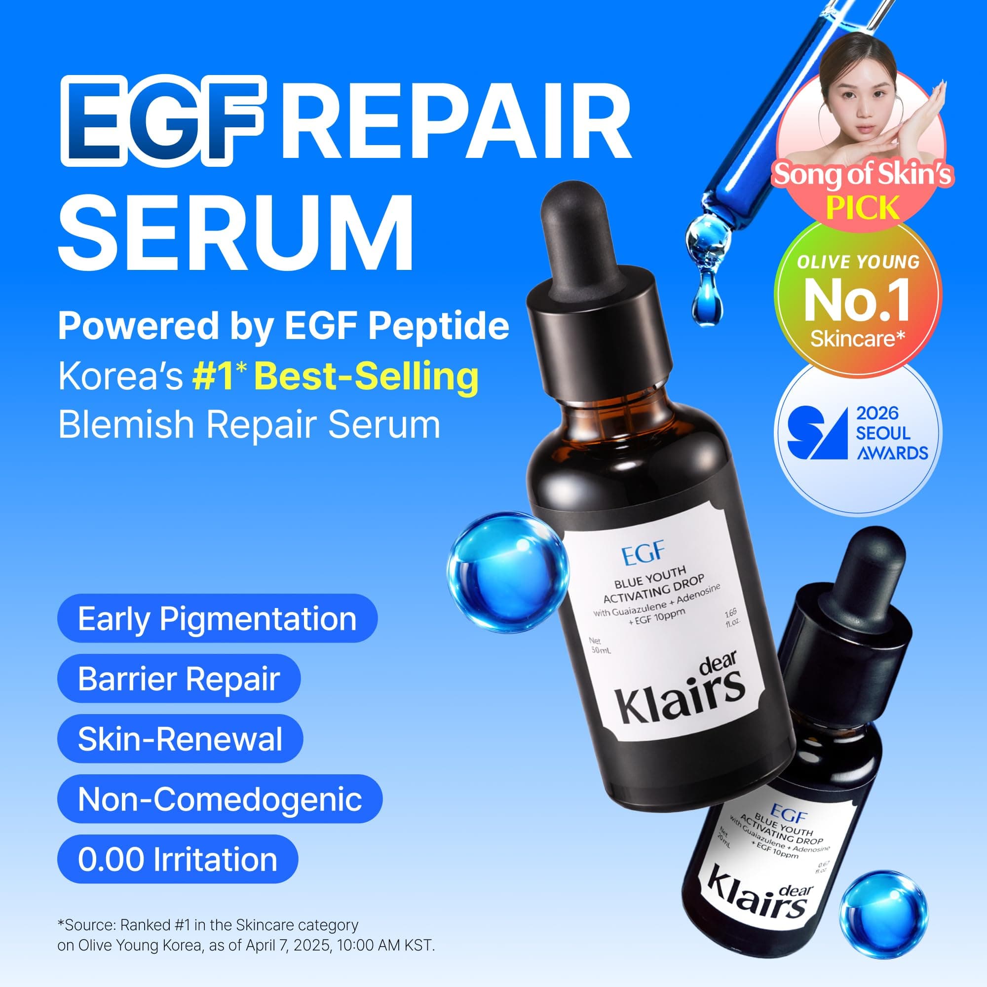 DearKlairs EGF Serum - Blue Youth Activating Drop