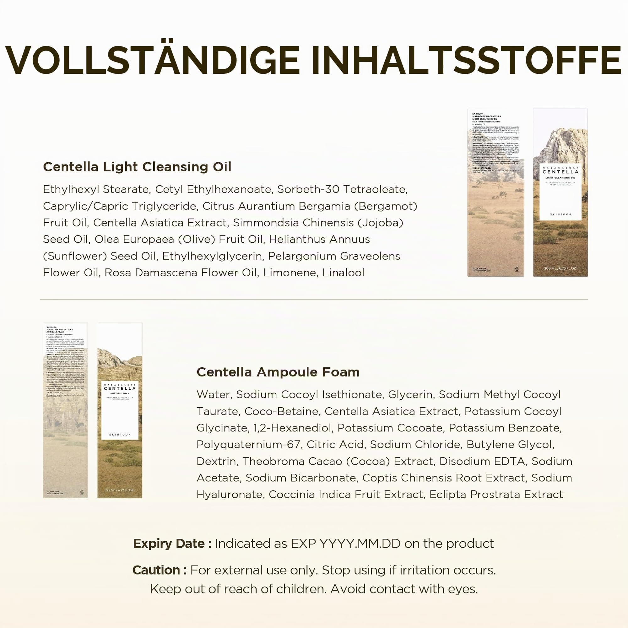 SKIN1004 Centella Double Cleansing Duo - Attīrošs līdzekļu komplekts
