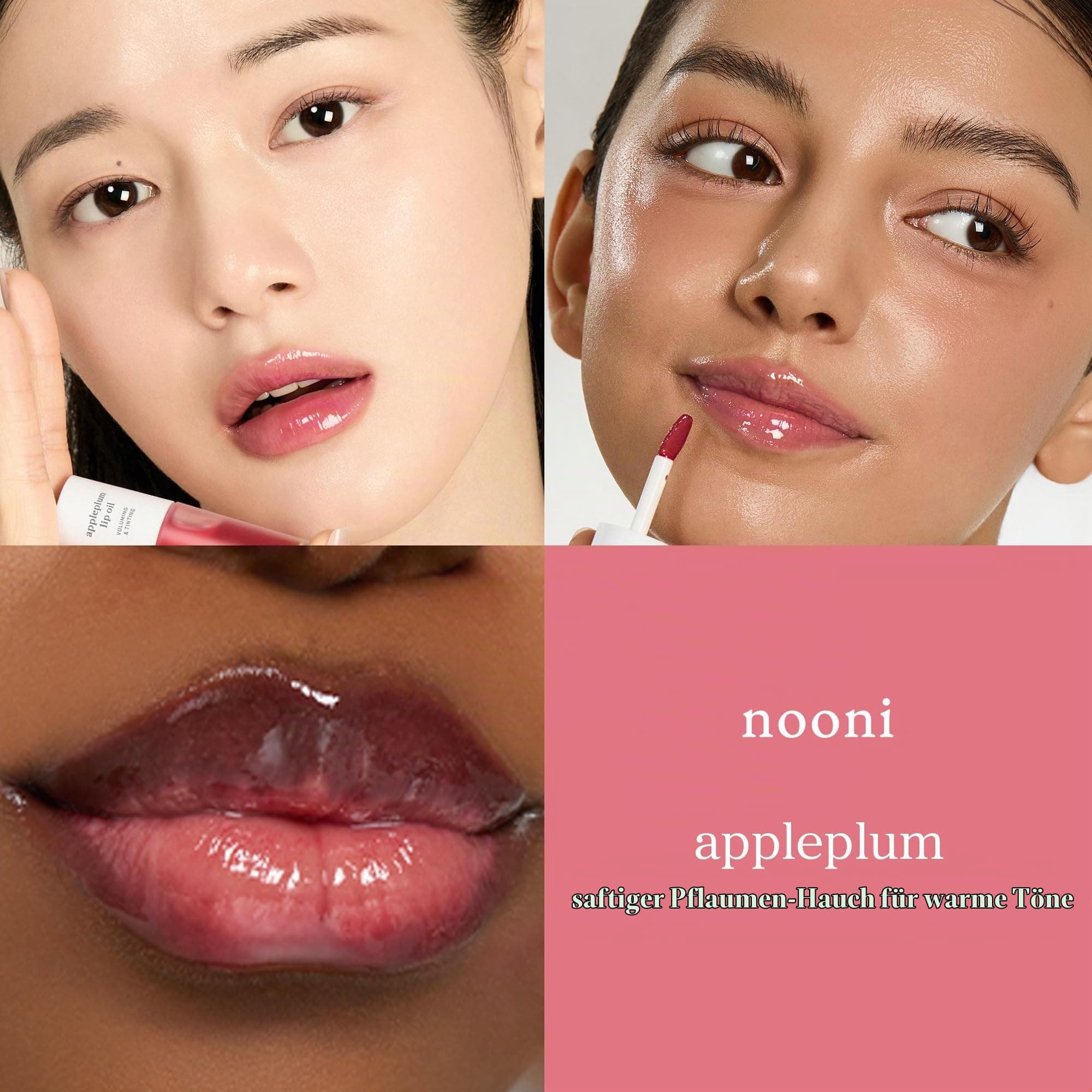 NOONI Appleplum Lūpu Eļļa – Tonēta lūpu eļļa ar ābolu sēklu eļļu, 3,55 ml