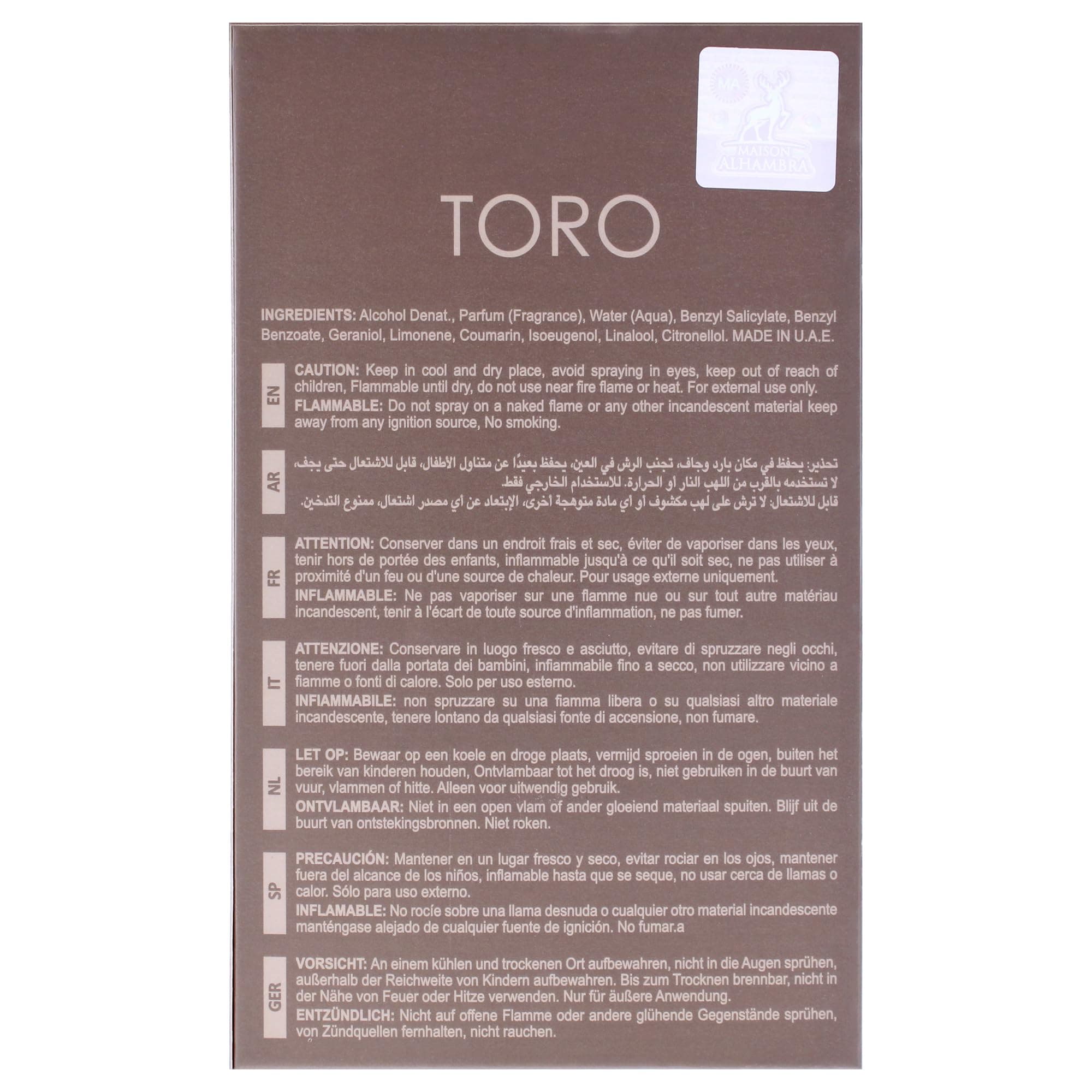 Maison Alhambra TORO Pour Homme - 100 ML