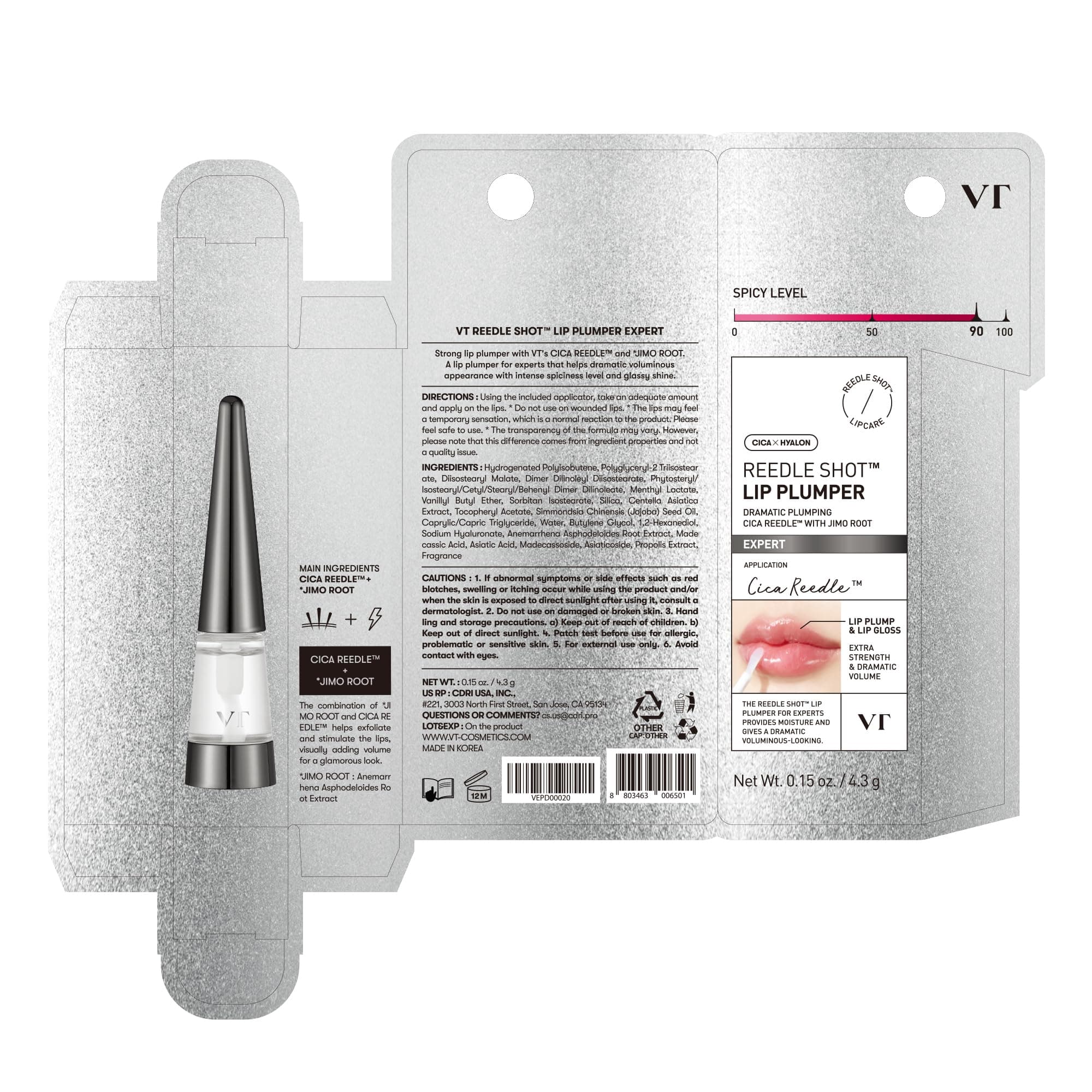 VT COSMETICS Reedle Shot Lūpu Plumperis (4.3g)