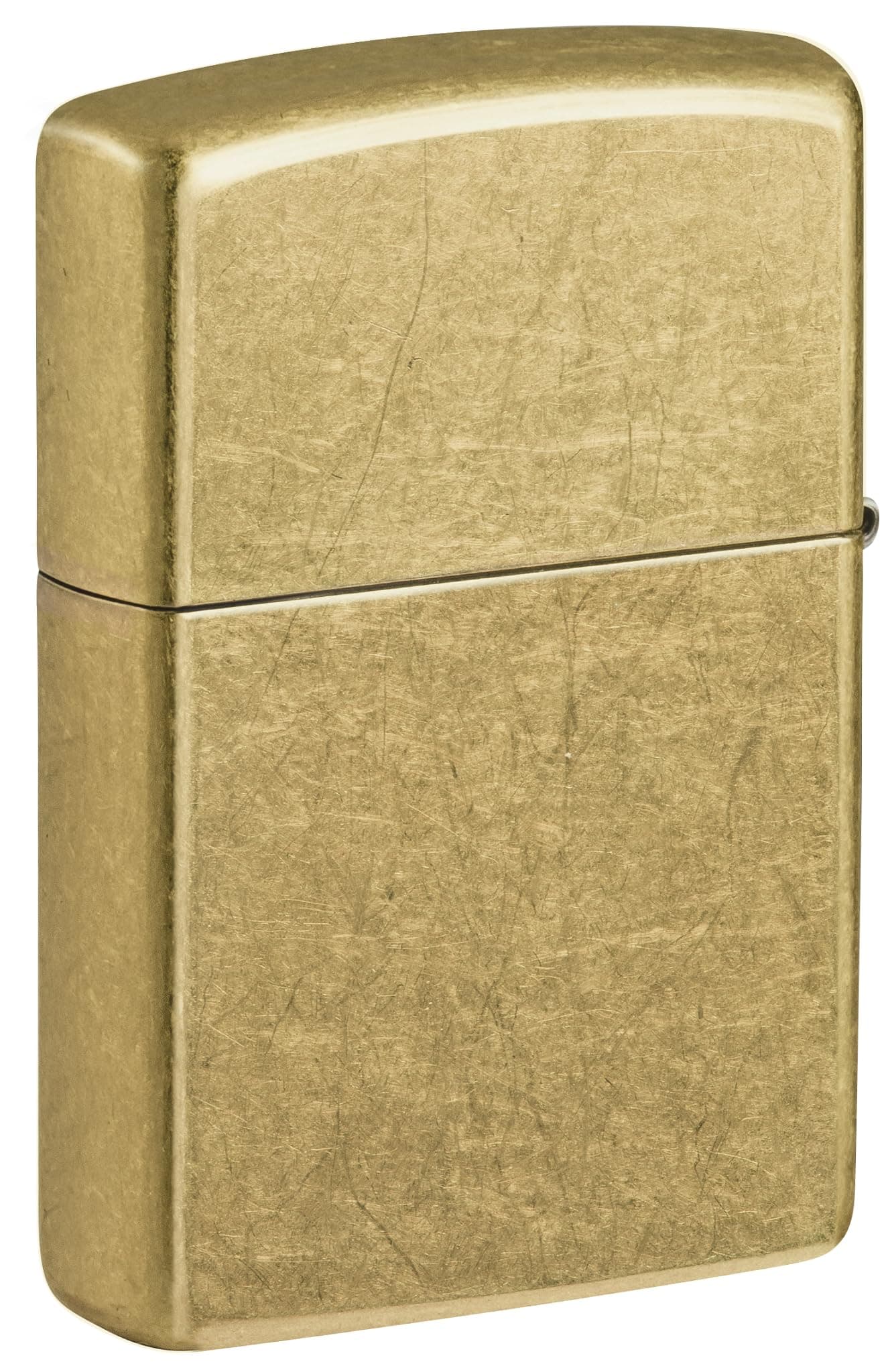 Zippo Sturmfeuerzeug - Street Brass, Base Model - Nachfüllbar - Wiederverwendbar - Windfestes Design - Geschenkbox - Made in USA