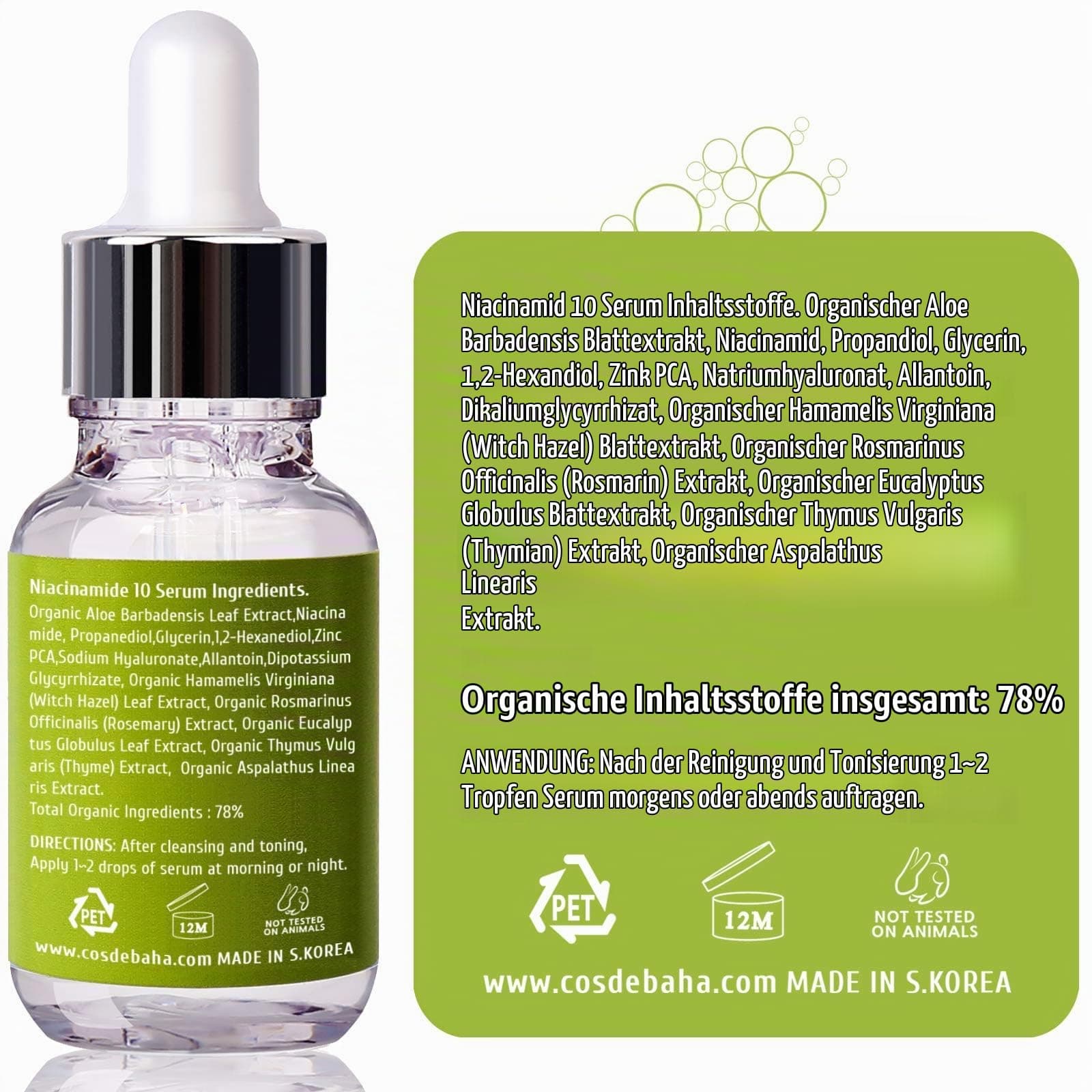 Cos De BAHA 10% Niacinamīda Serums