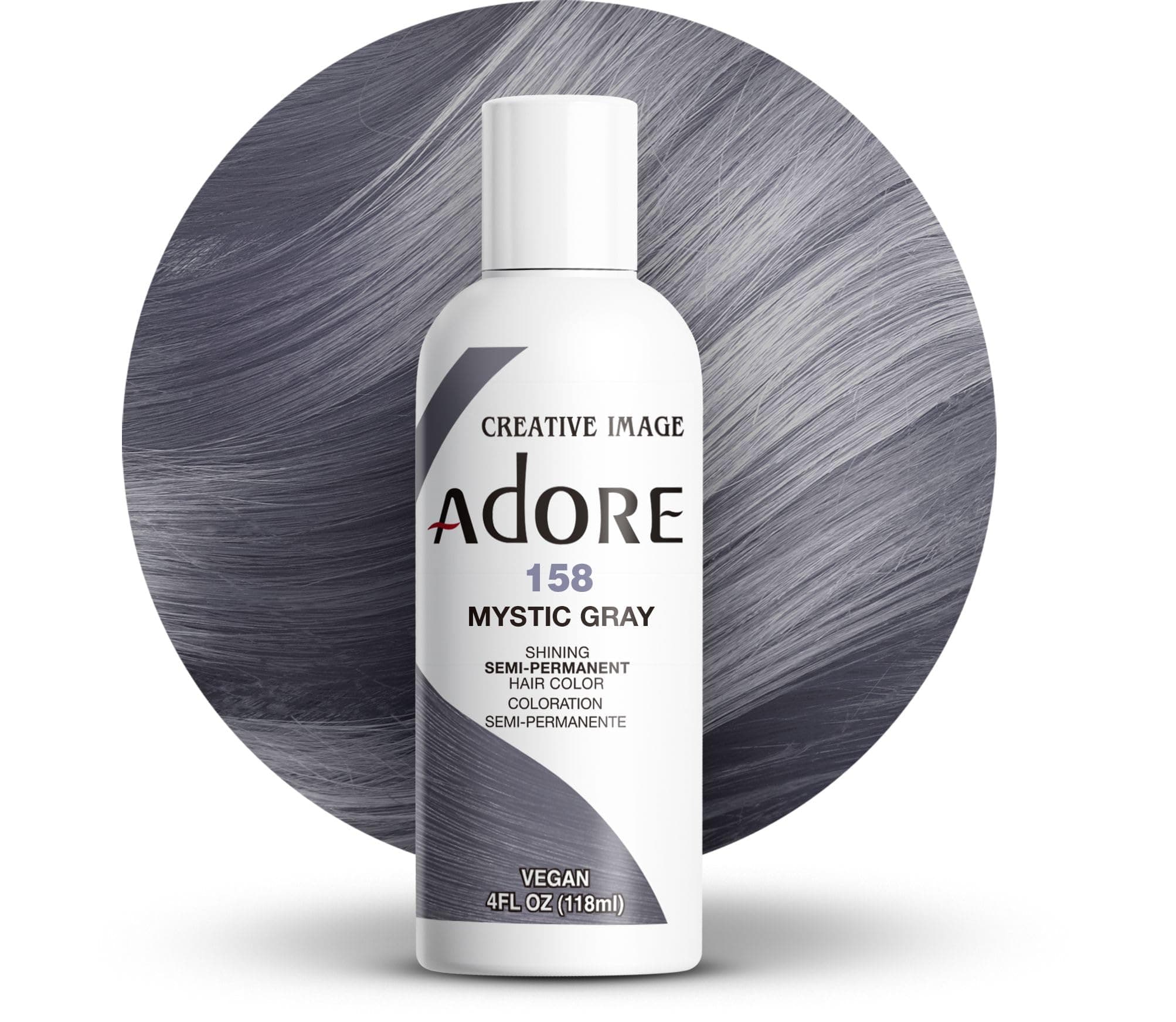 Adore Shining Puspermanentā matu krāsa, Mystic Gray (158), 118 ml