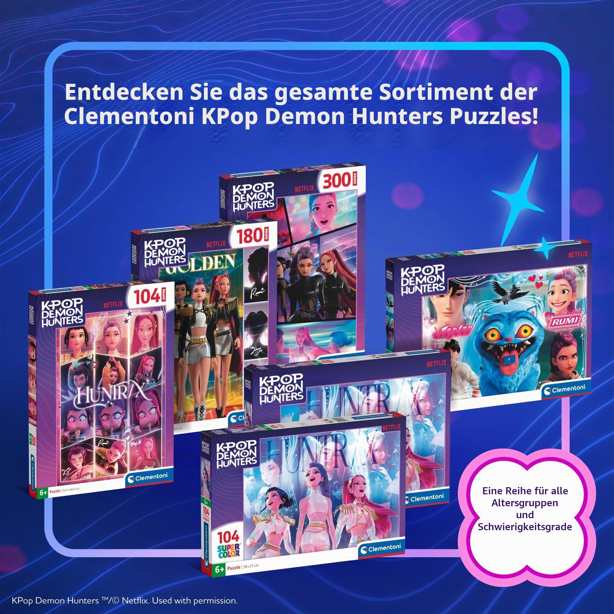 Clementoni Supercolor Kpop Demon Hunters - Puzzle 300 detaļas