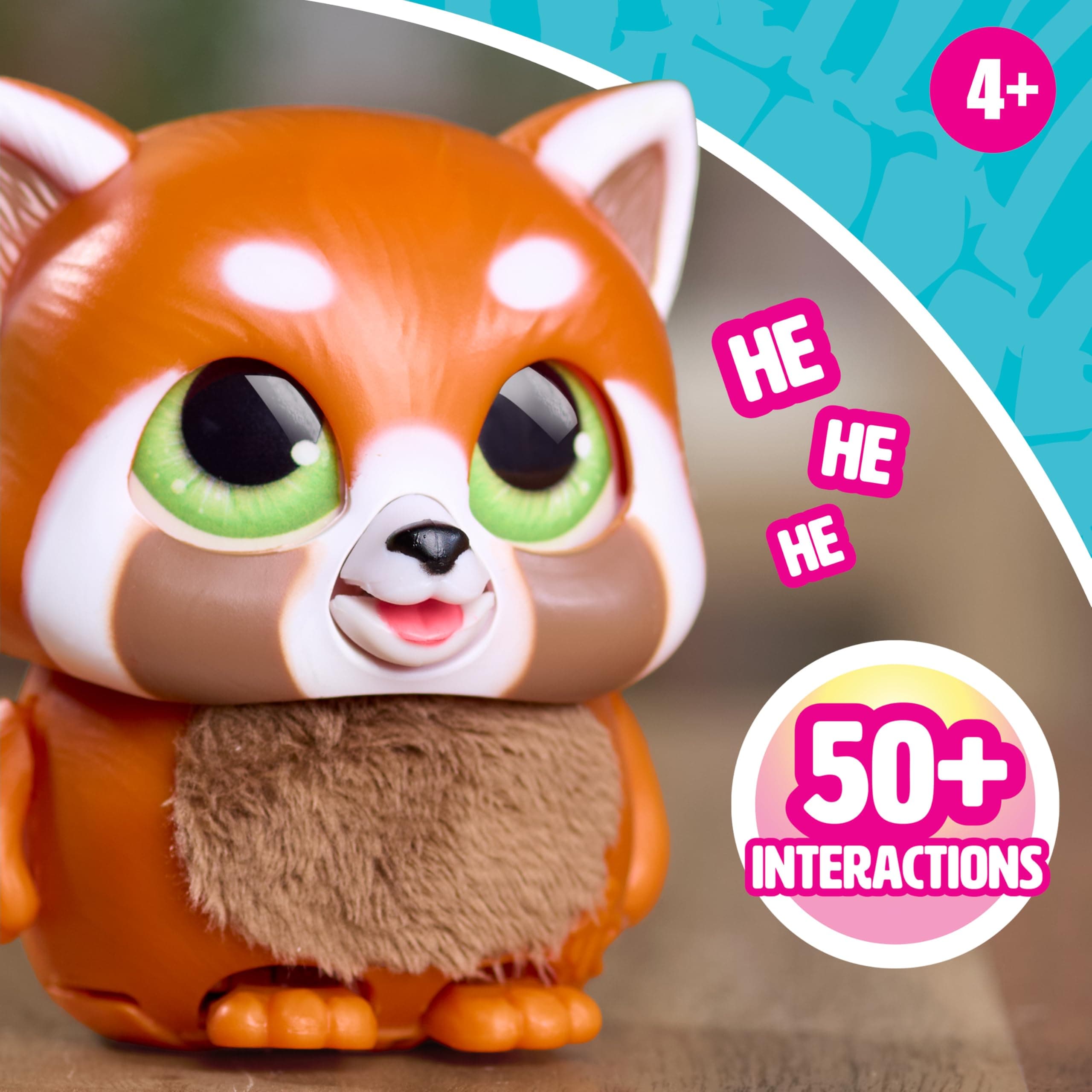 Just Play furReal Handfuls – Shy, interaktīvais sarkanais panda