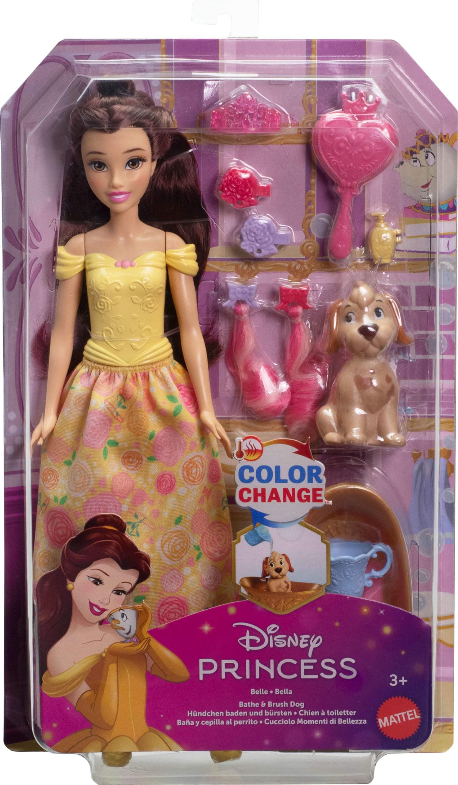 Mattel Disney Princess Belle Modes lelle ar sunīti