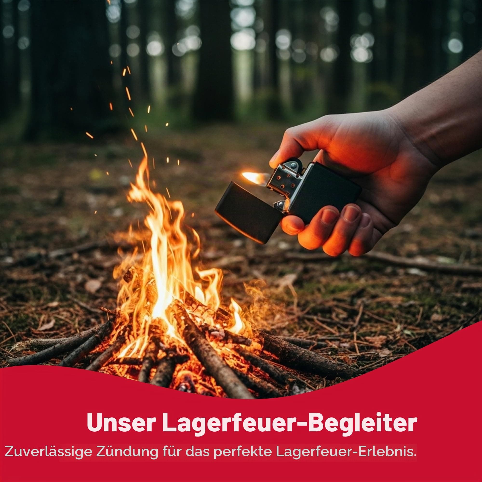 Zippo Sturmfeuerzeug - Black Crackle, Base Model - Nachfüllbar - Wiederverwendbar - Windfestes Design - Geschenkbox - Made in USA