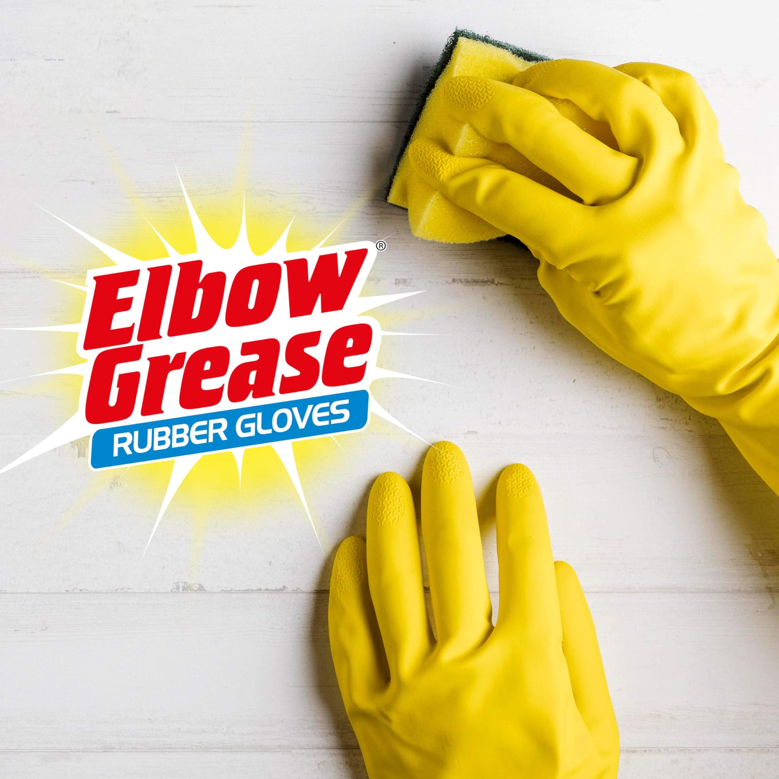 Elbow Grease gumijas cimdi ar kokvilnas oderi, izmērs L
