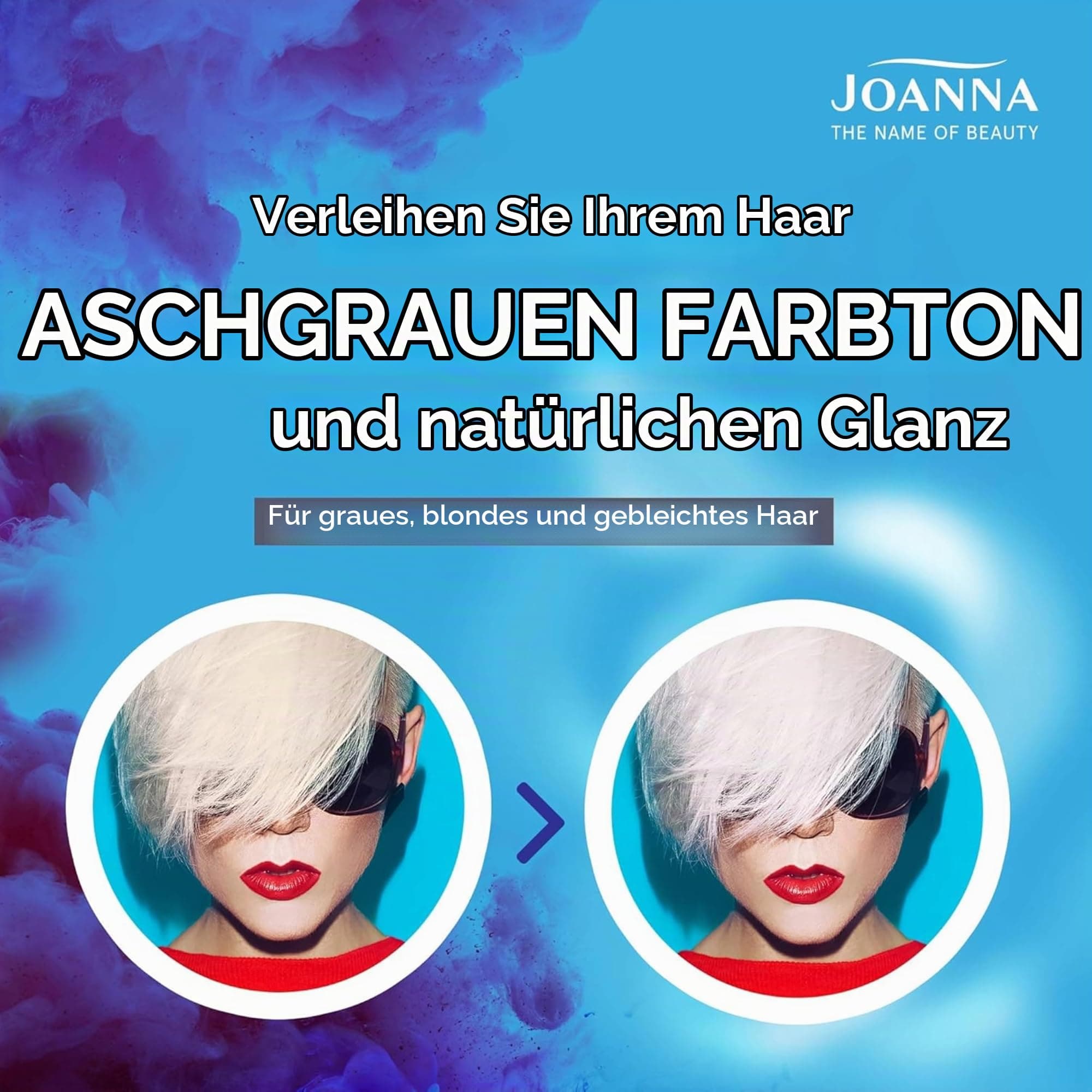 JOANNA Ultra Color sudraba tonējošā balzāma matu kopšanai pret dzeltenumu, pelēks