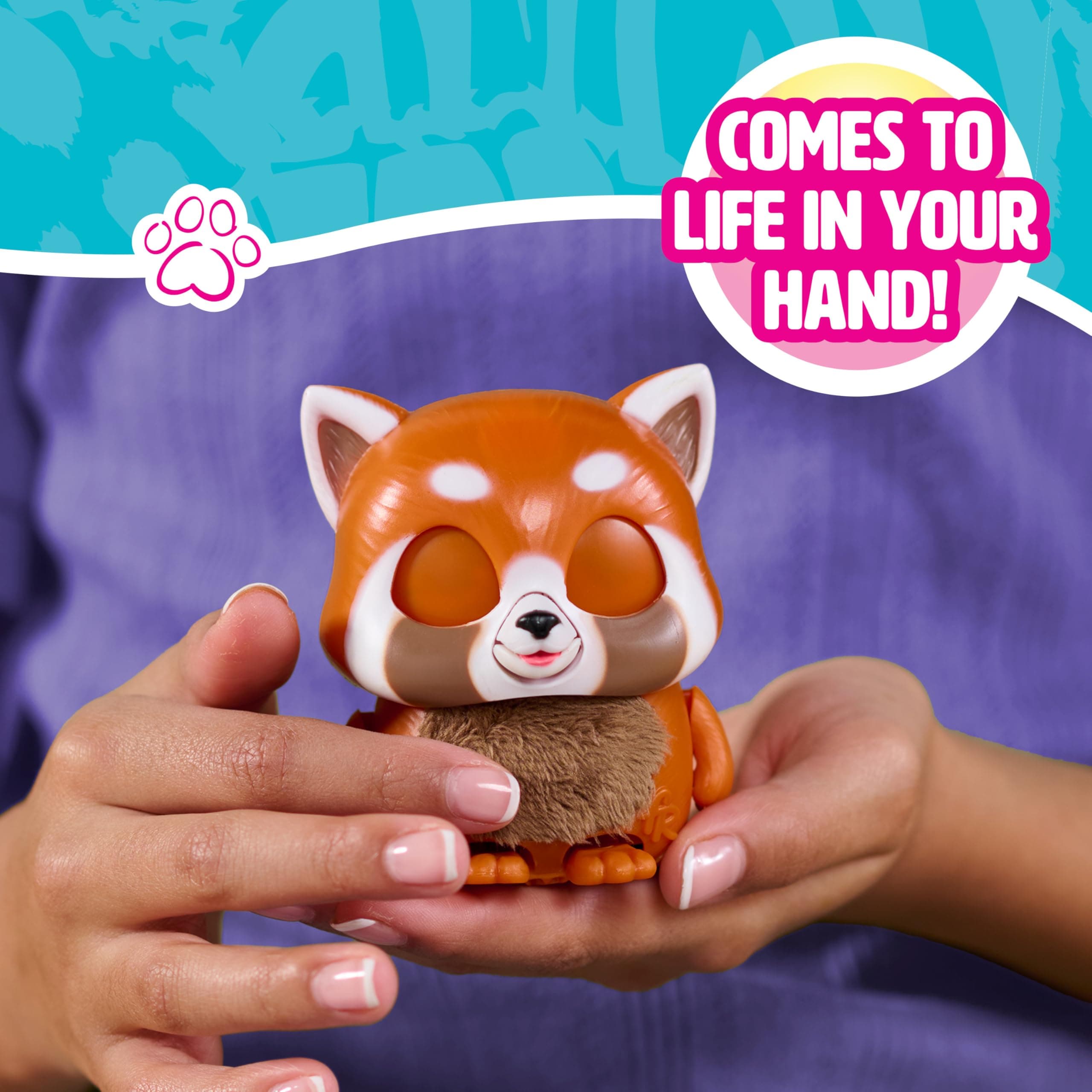 Just Play furReal Handfuls – Shy, interaktīvais sarkanais panda
