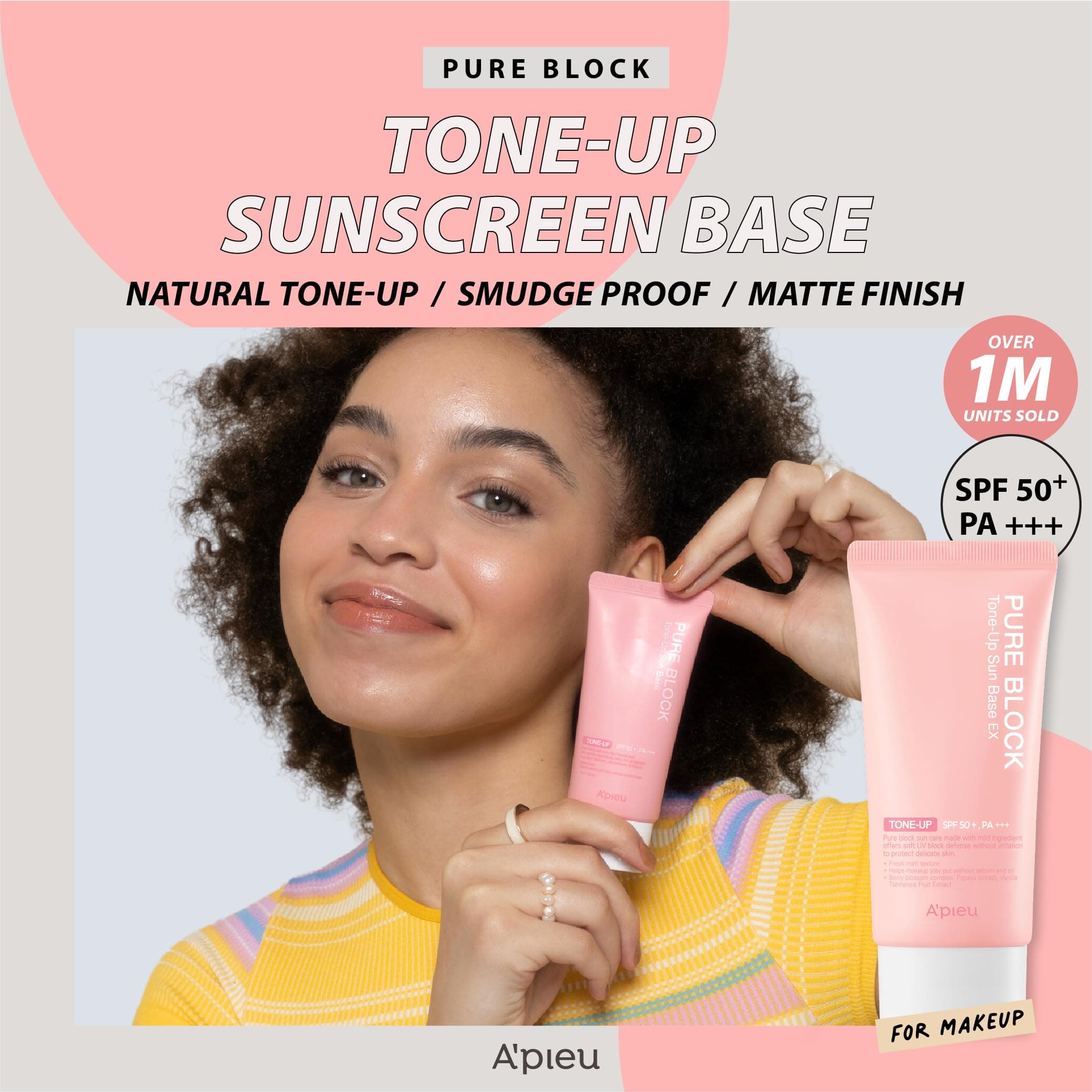 A'PIEU Pure Block Tone Up Sauļošanās krēms SPF 50+
