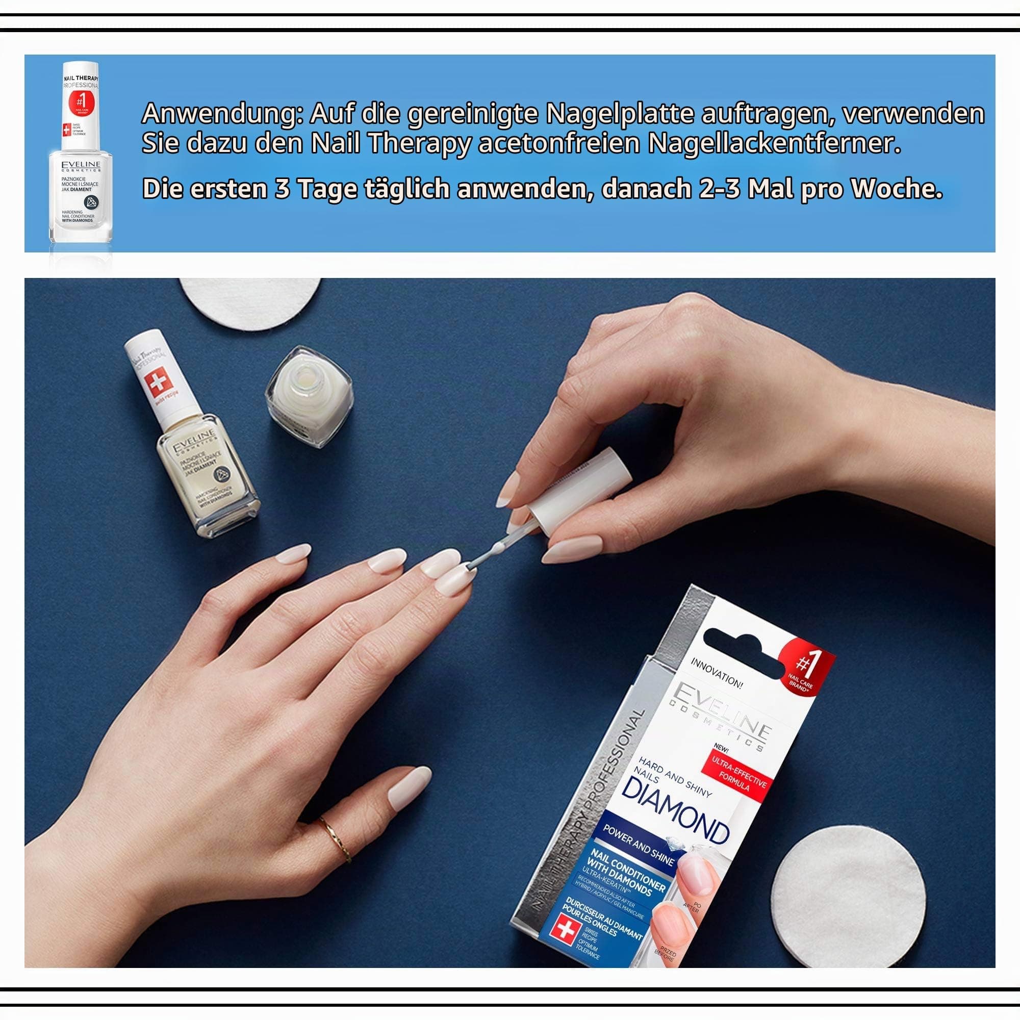 Eveline Cosmetics Nail Therapy Professional Nagu Līdzeklis ar Dimantiem