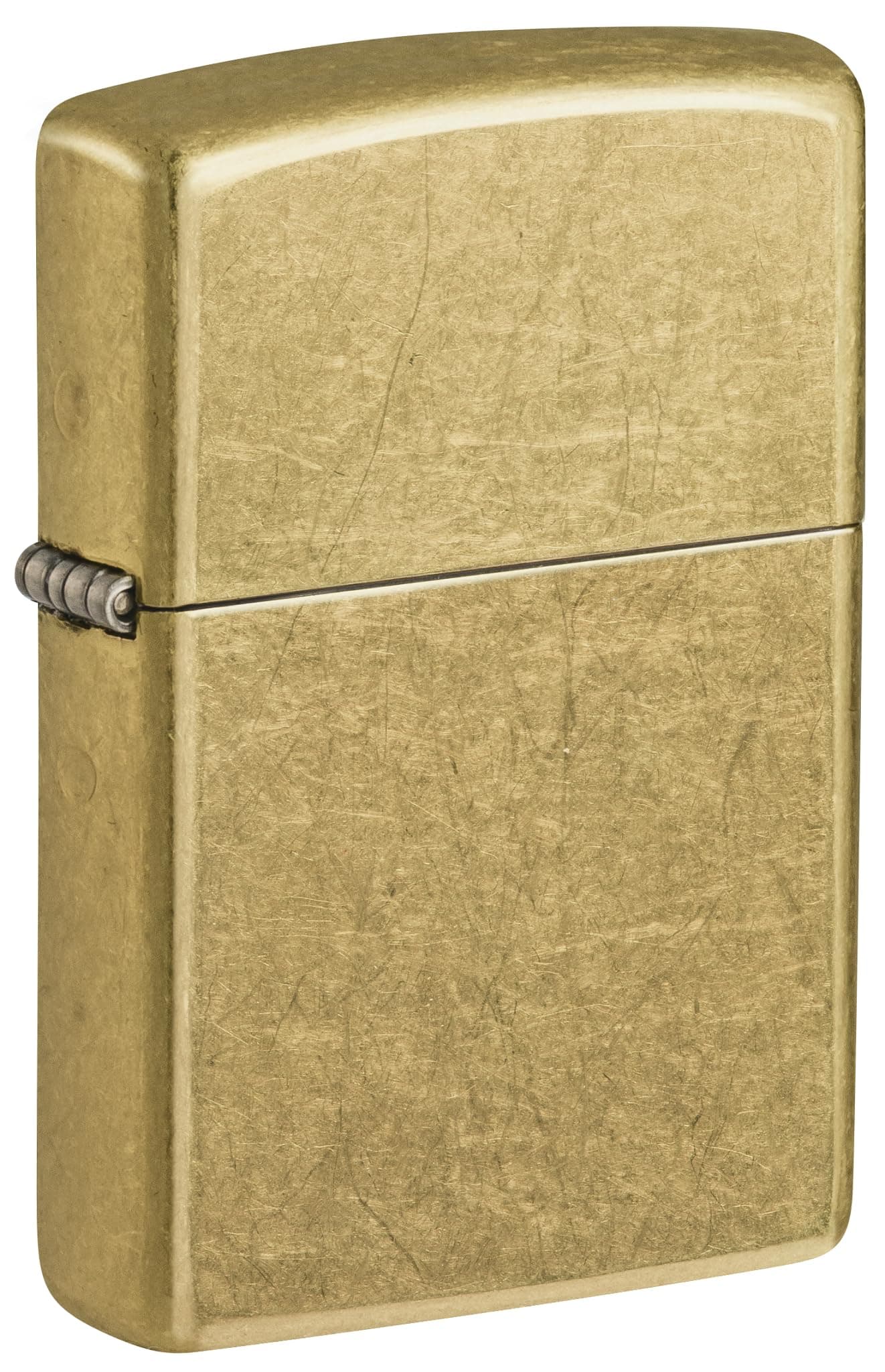 Zippo Sturmfeuerzeug - Street Brass, Base Model - Nachfüllbar - Wiederverwendbar - Windfestes Design - Geschenkbox - Made in USA