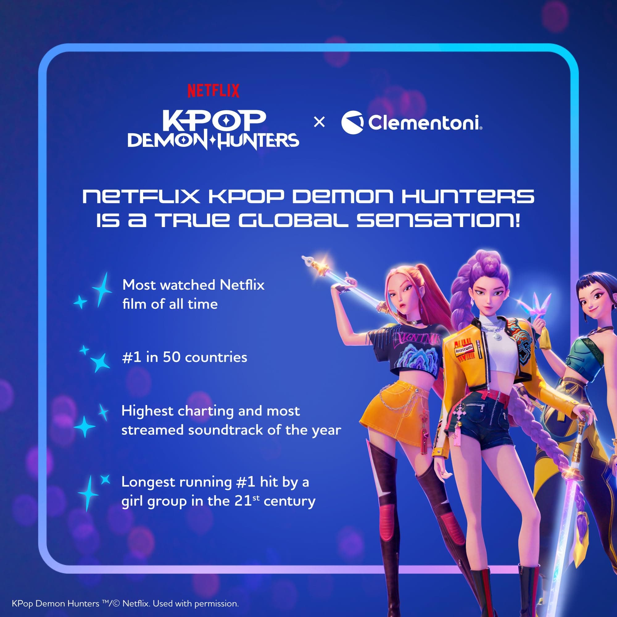 Clementoni Supercolor Kpop Demon Hunters - Puzzle 300 detaļas