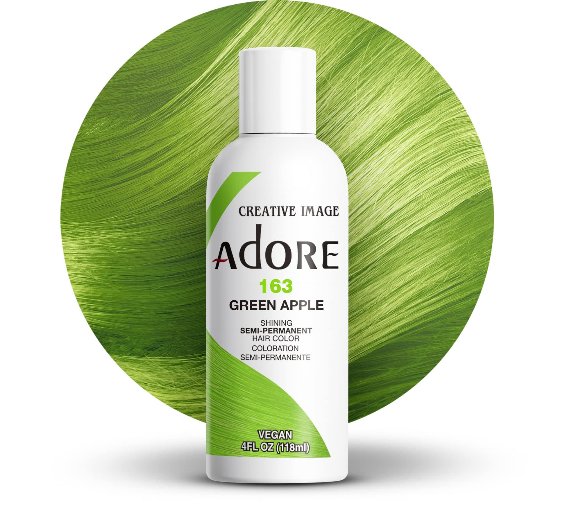 Adore Shining Semi Permanent Hair Color Green Apple (163), 118 ml
