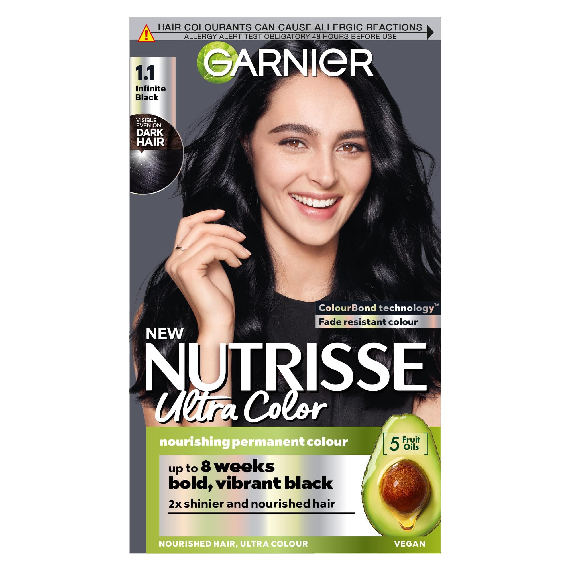 Garnier Nutrisse Ultra Color Matu krāsa, 1.10 Bezgalīgi melns