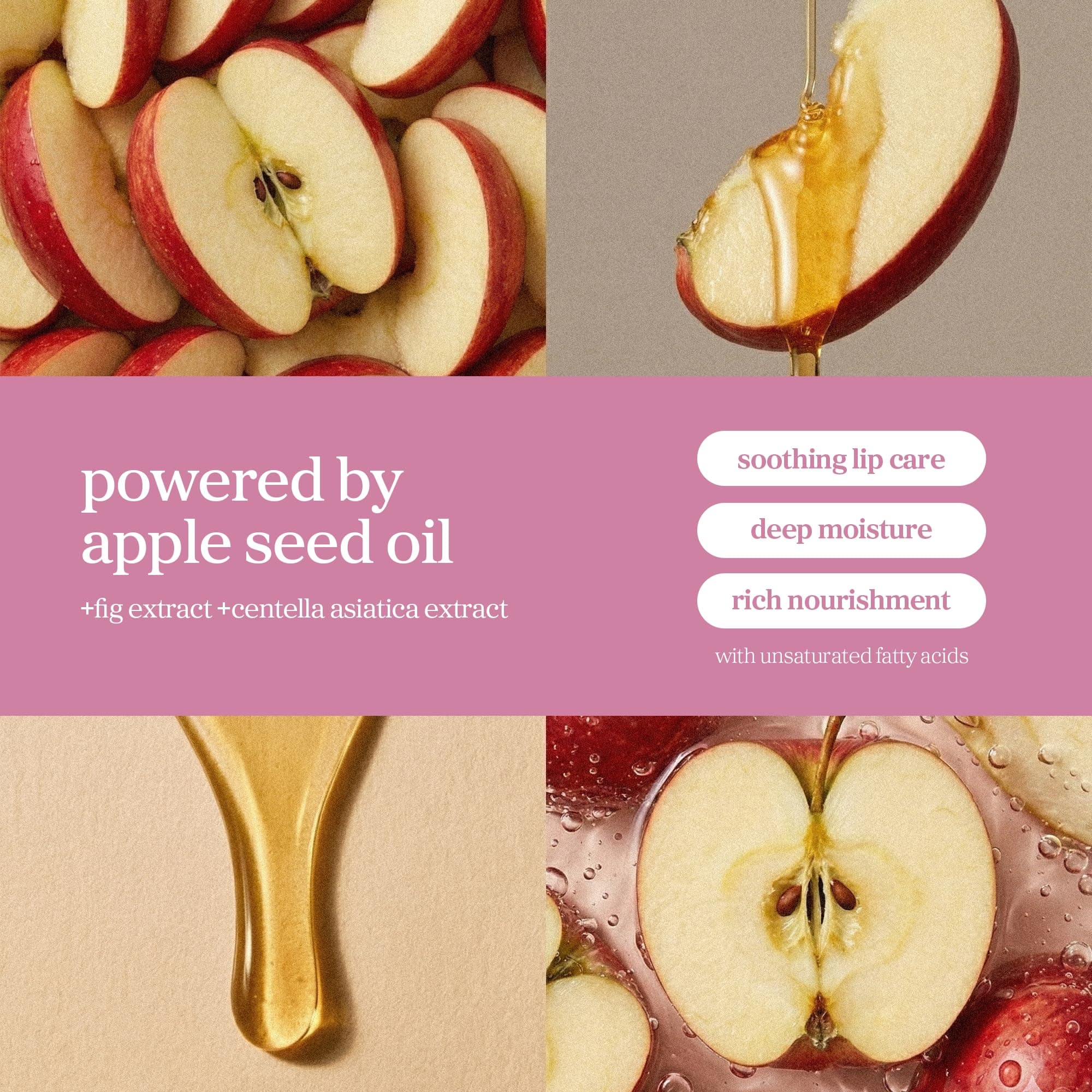NOONI Applefig Lūpu Eļļa – Tonēta lūpu eļļa ar ābolu sēklu eļļu, 3,55 ml