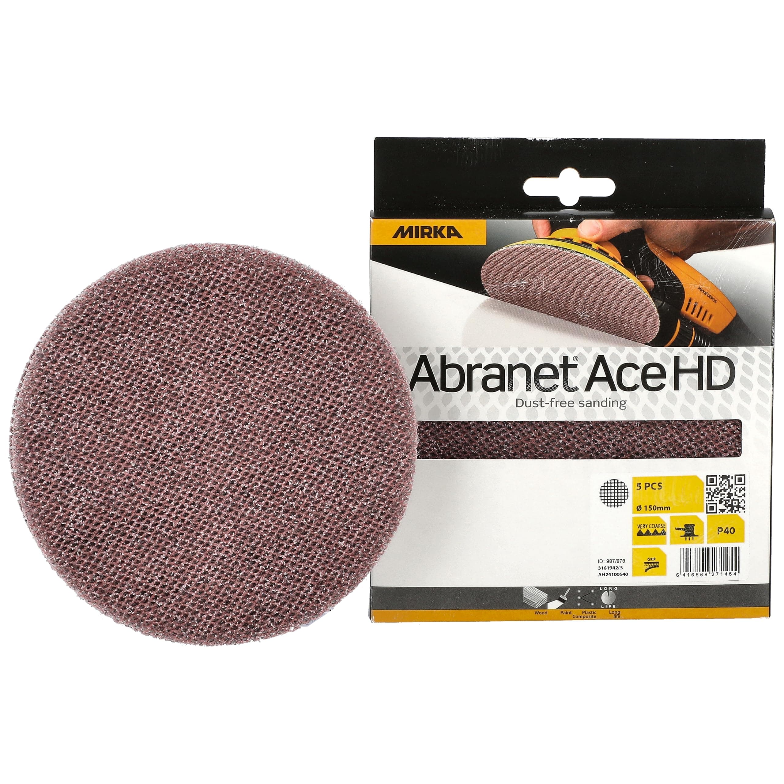 Mirka Abranet Ace HD slīpēšanas diski P40