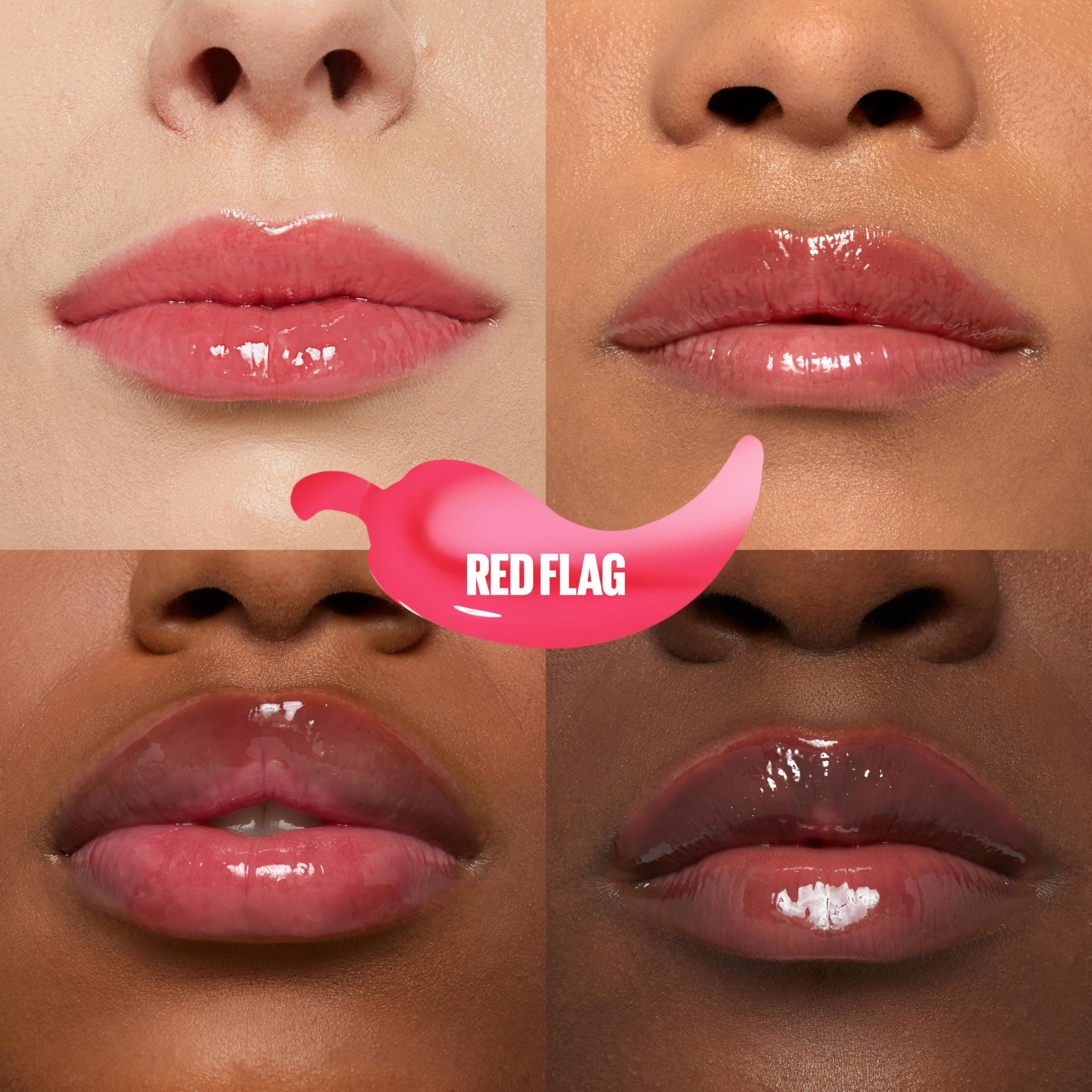 Maybelline New York Glänzender Lipgloss für sichtbar vergrößerte Lippen, Falten mildernd, Mit Maxilip und Chili, Lifter Plump, Farbe: Nr. 004 Red Flag, 1 x 5,4 ml