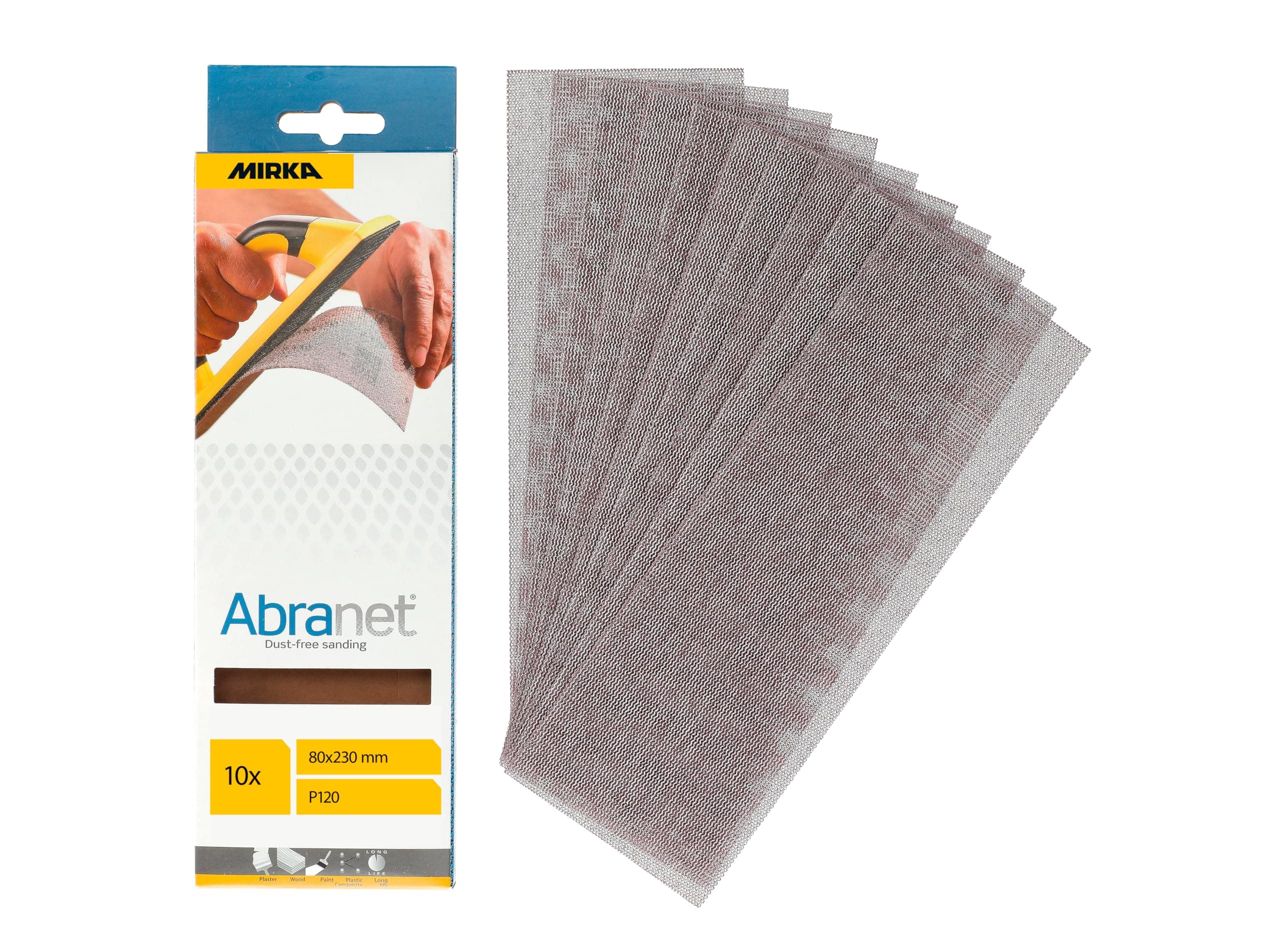 Mirka Abranet Schleifstreifen 80x230 mm Klett Korn P120 10 Stück