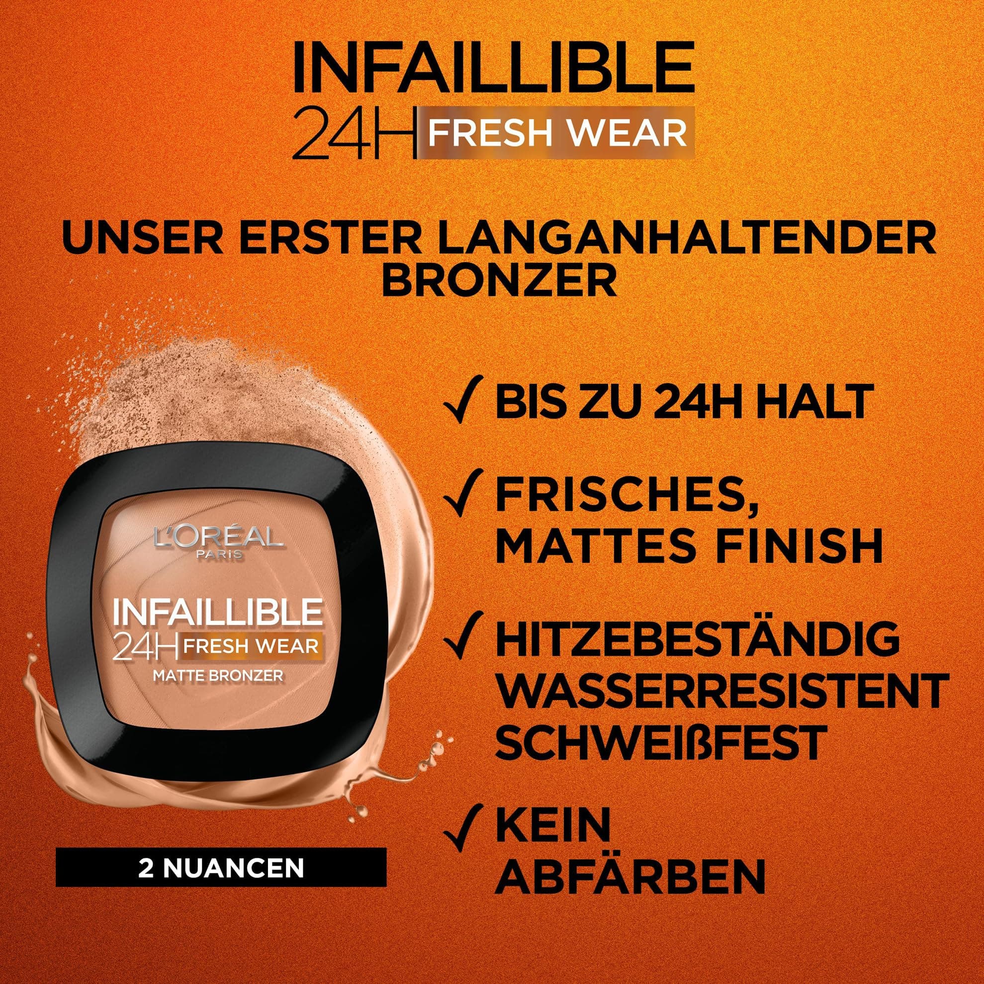 L'Oréal Paris Infaillible 24h Fresh Wear Soft Matte Bronzer, 300 Light Medium