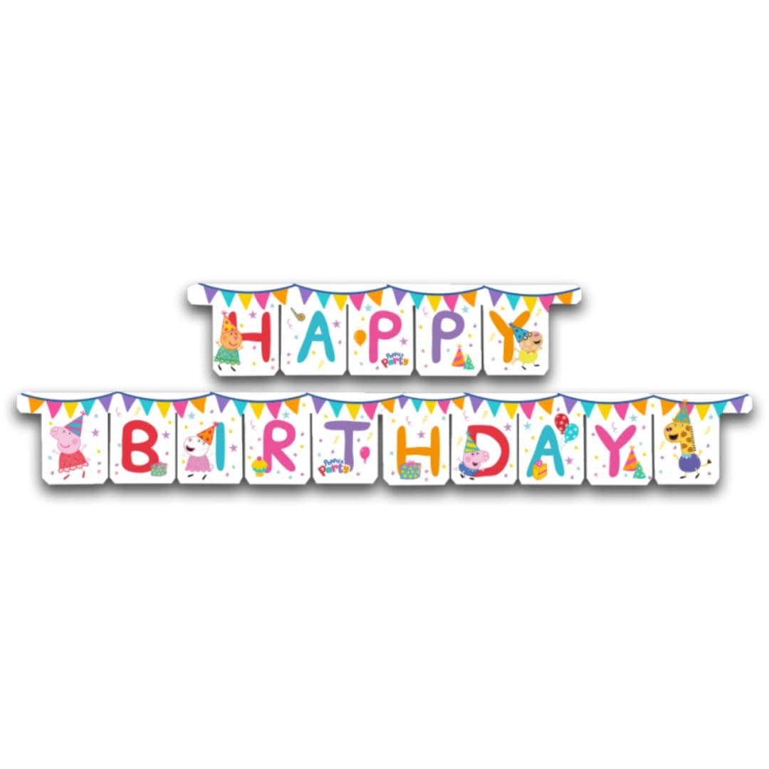 BeenSmile Peppa Wutz "Happy Birthday" Girlanda