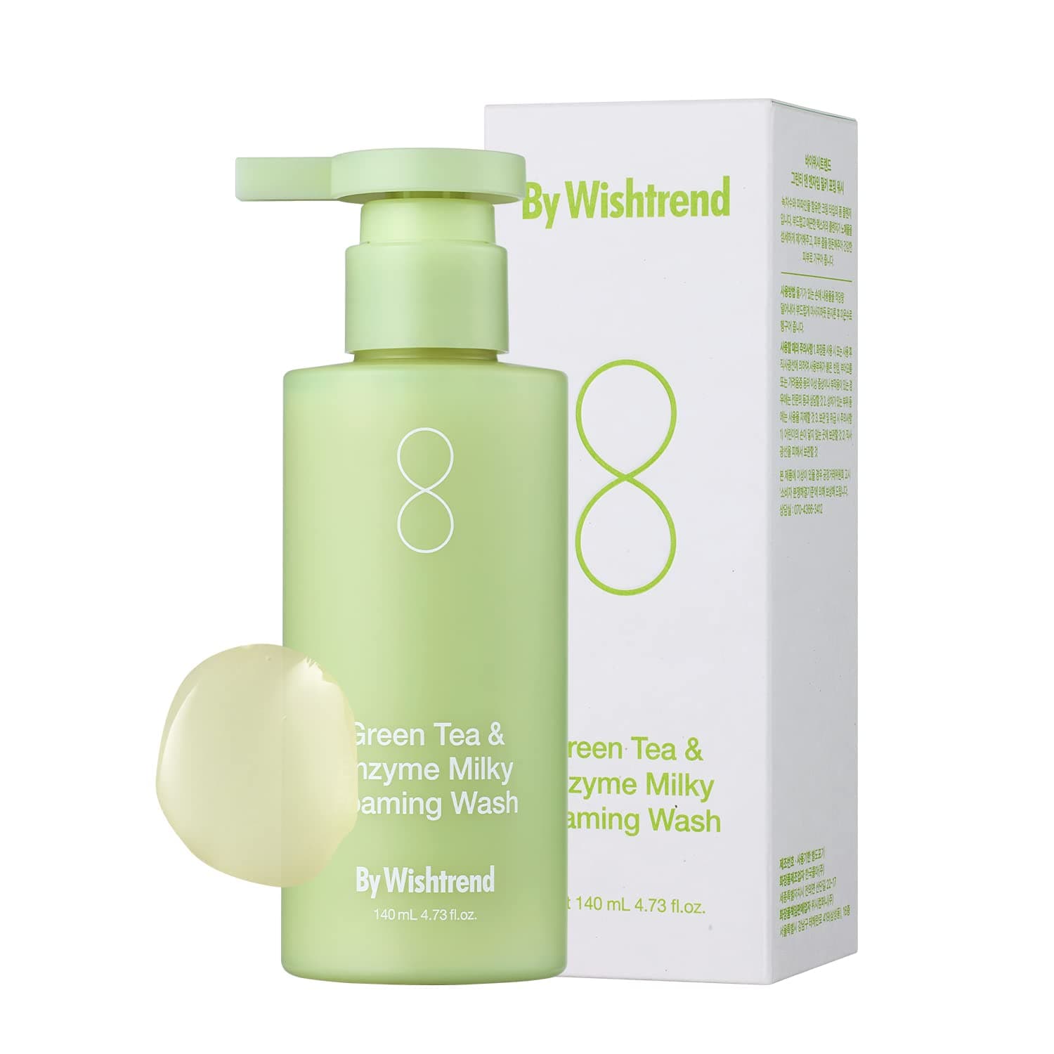 BY WISHTREND Putojošas sejas ziepes ar zaļo tēju un enzīmiem 140g